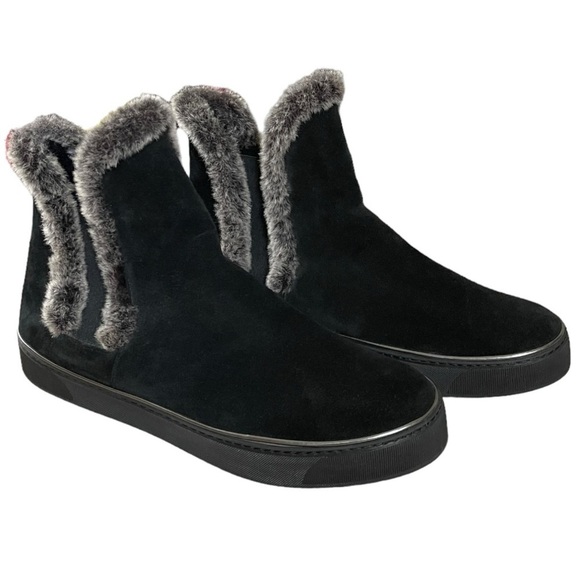 Stuart Weitzman Winter Suede Fur-Trim Ankle Boots | Size 9M - Picture 1 of 14